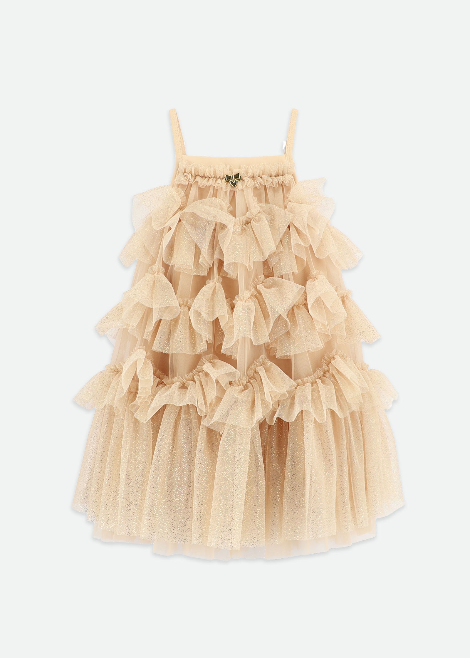 Remi Sparkle Ruffle Dress Gold