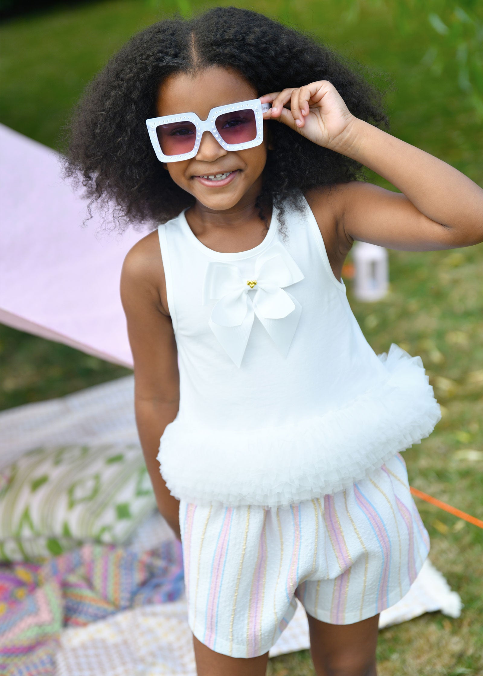 Renata Tulle Trim Top Snowdrop