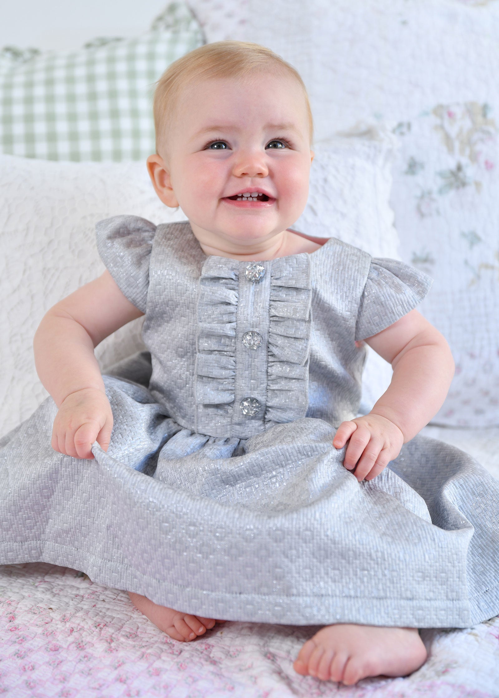 Rhiannon Baby Jacquard Dress Platinum