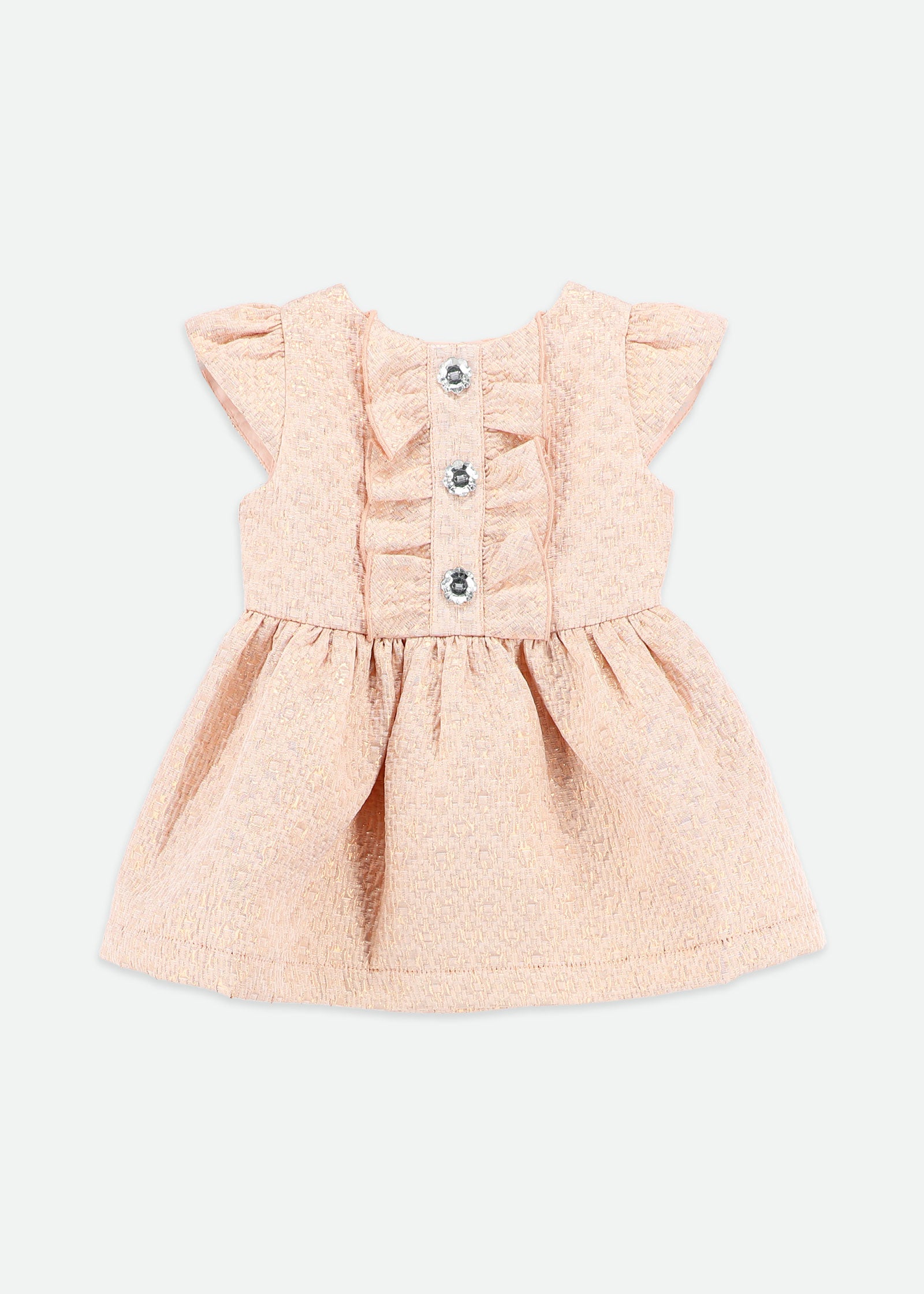 Rhiannon Baby Jacquard Dress Rose Gold