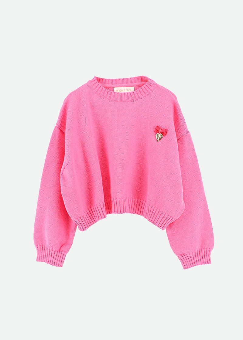 Roberta Cropped Jumper with Wings Hot Pink