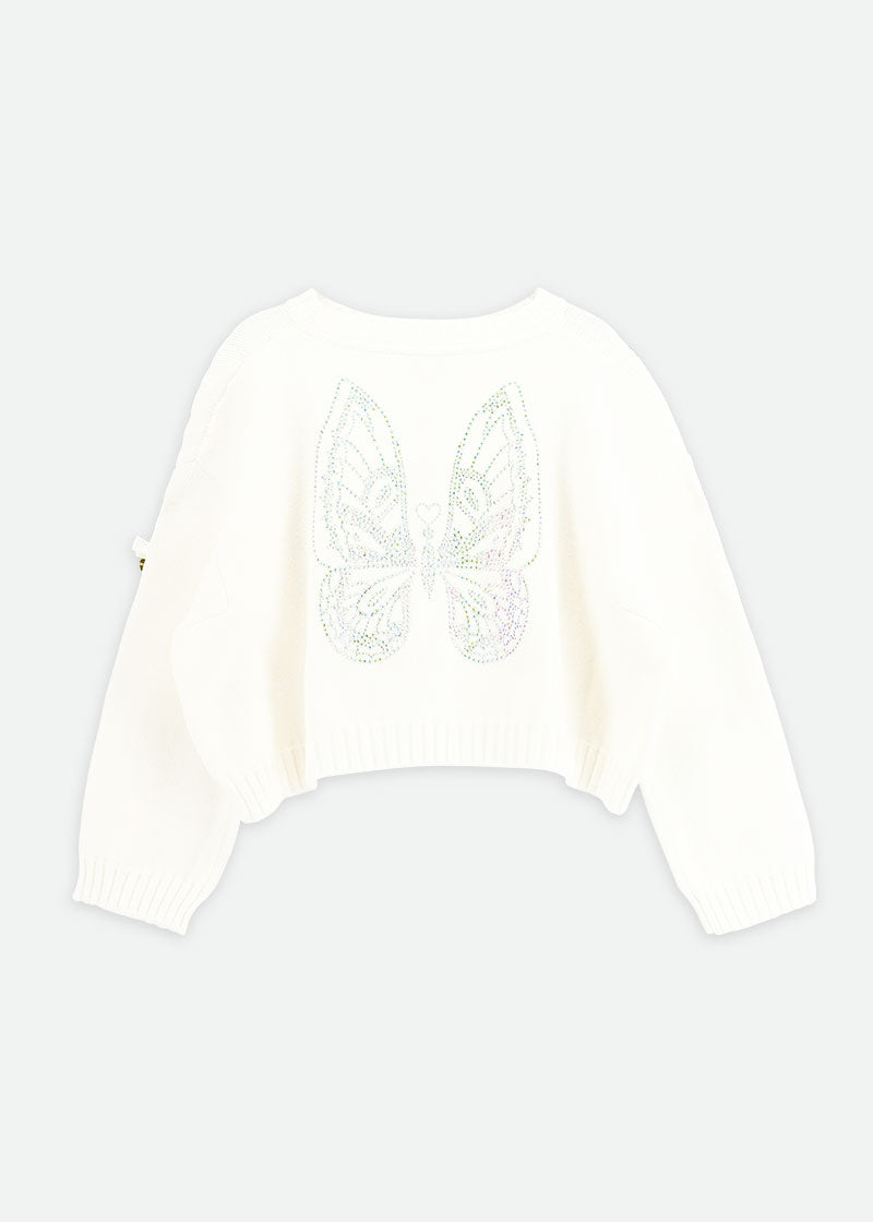 Roberta Cropped Jumper with Wings Snowdrop