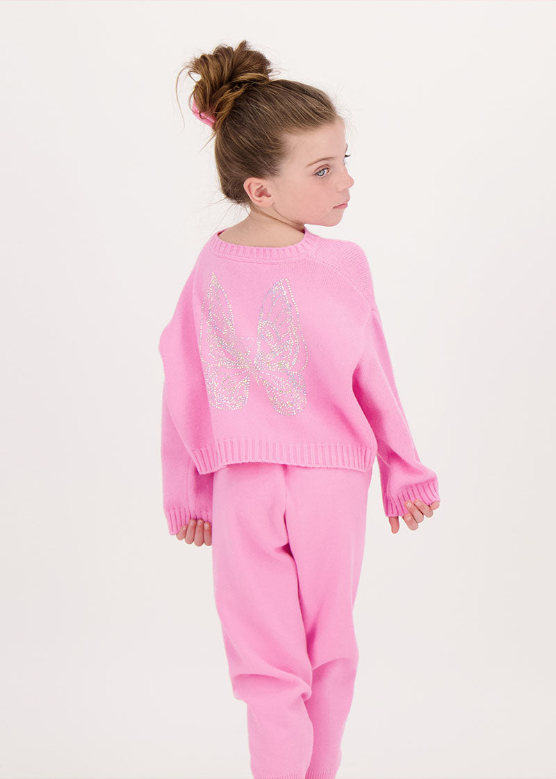 Roberta Cropped Jumper with Wings Rose