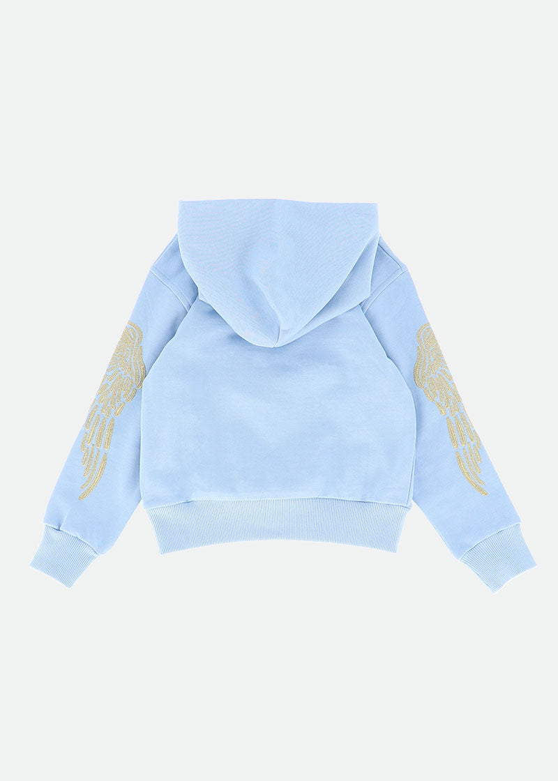 Roni Embroidered Wings Hoodie Blue