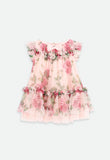 Rosebud Roses Tulle Baby Dress Pink