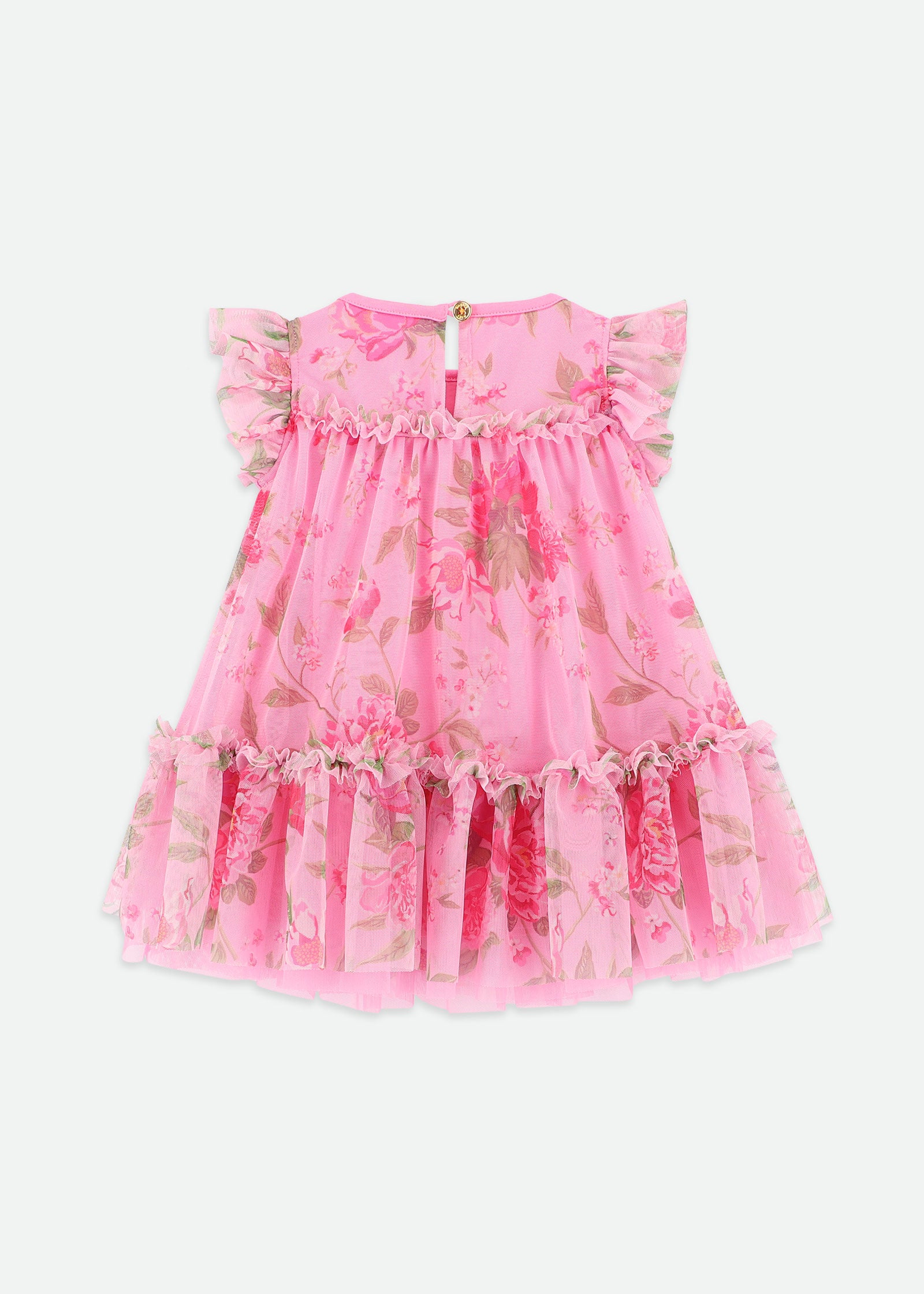 Rosebud Flower Baby Dress Begonia Pink