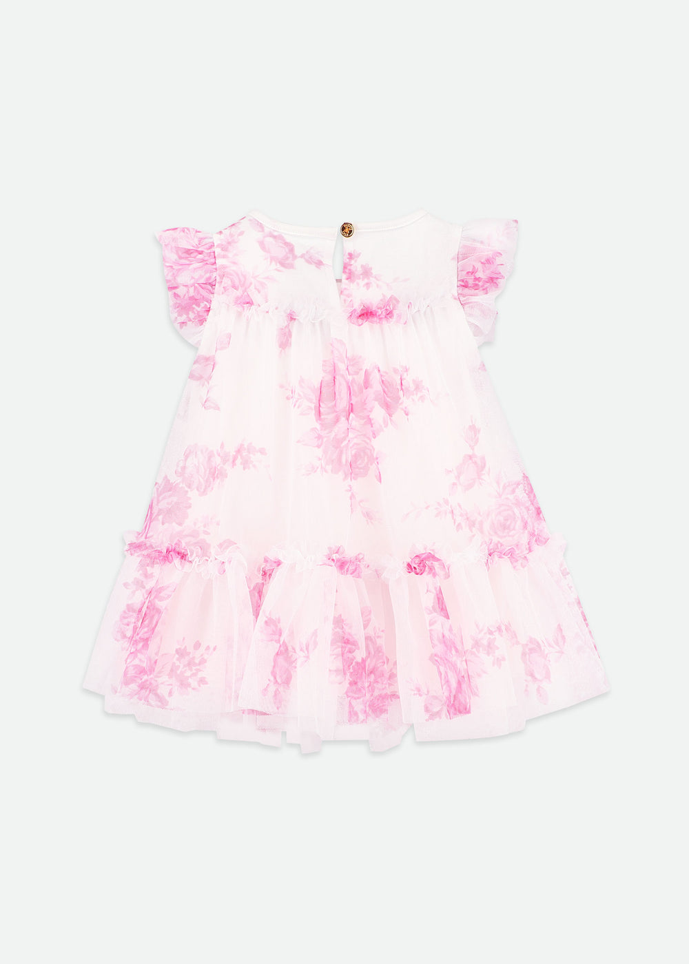 Rosebud Roses Baby Dress Snowdrop Pink