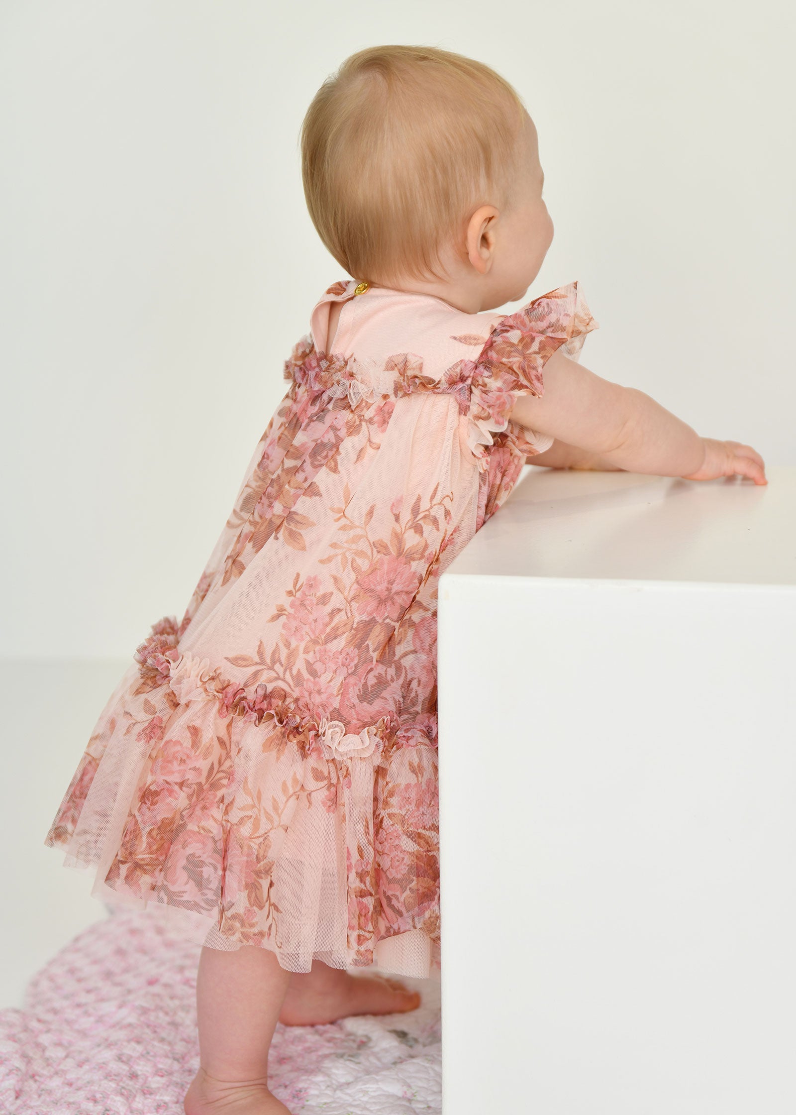 Rosebud Vintage Floral Dress Sweet Blush