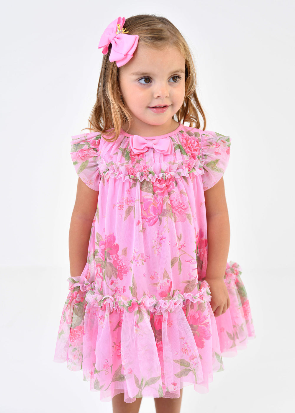 Rosebud Flower Dress Begonia Pink