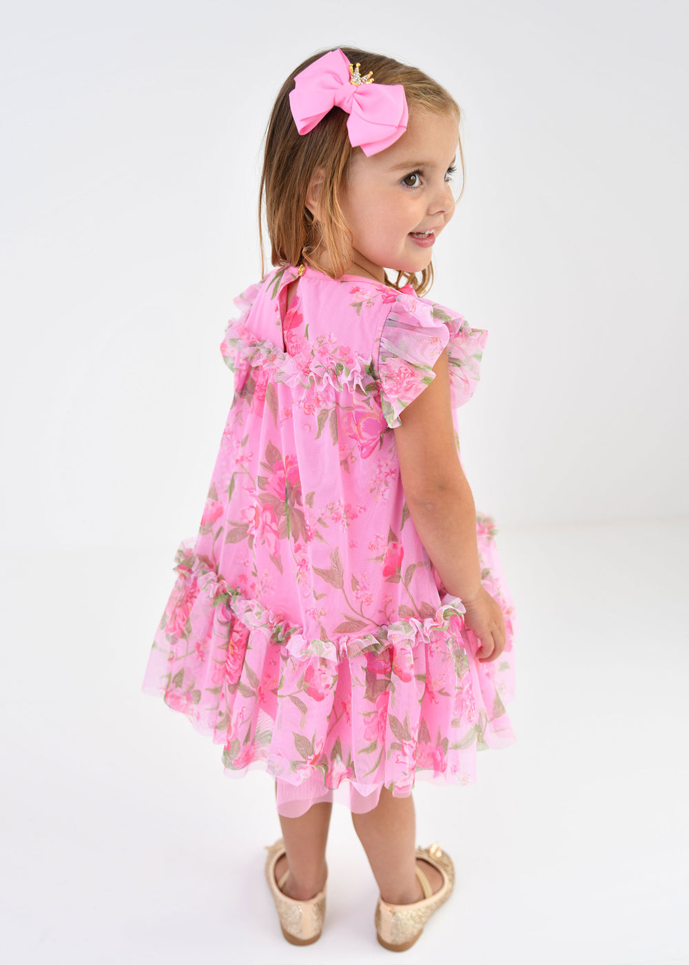 Rosebud Flower Dress Begonia Pink