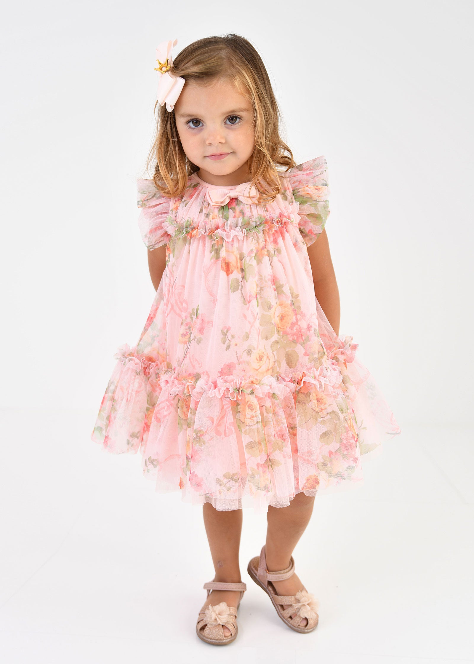 Rosebud Primrose Baby Dress Peach