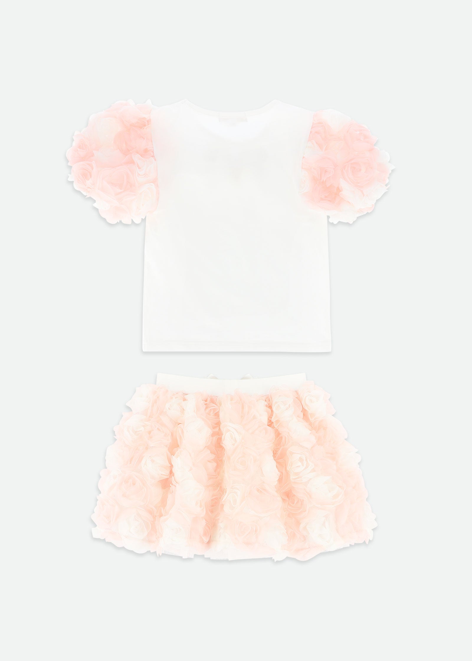 Roses Top and Skirt Set Snowdrop/Pink