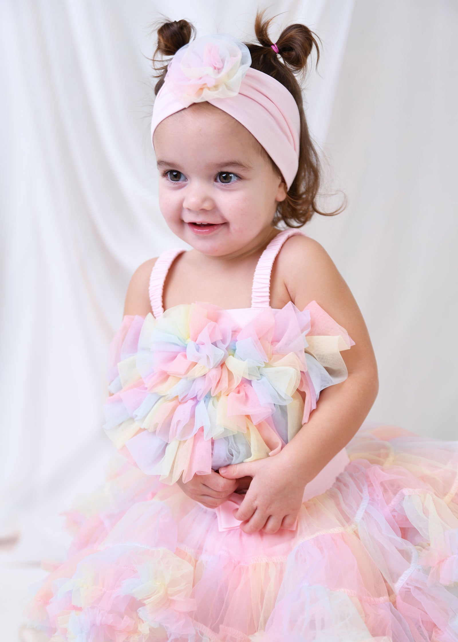 Rosetta Baby Tulle Top Rainbow