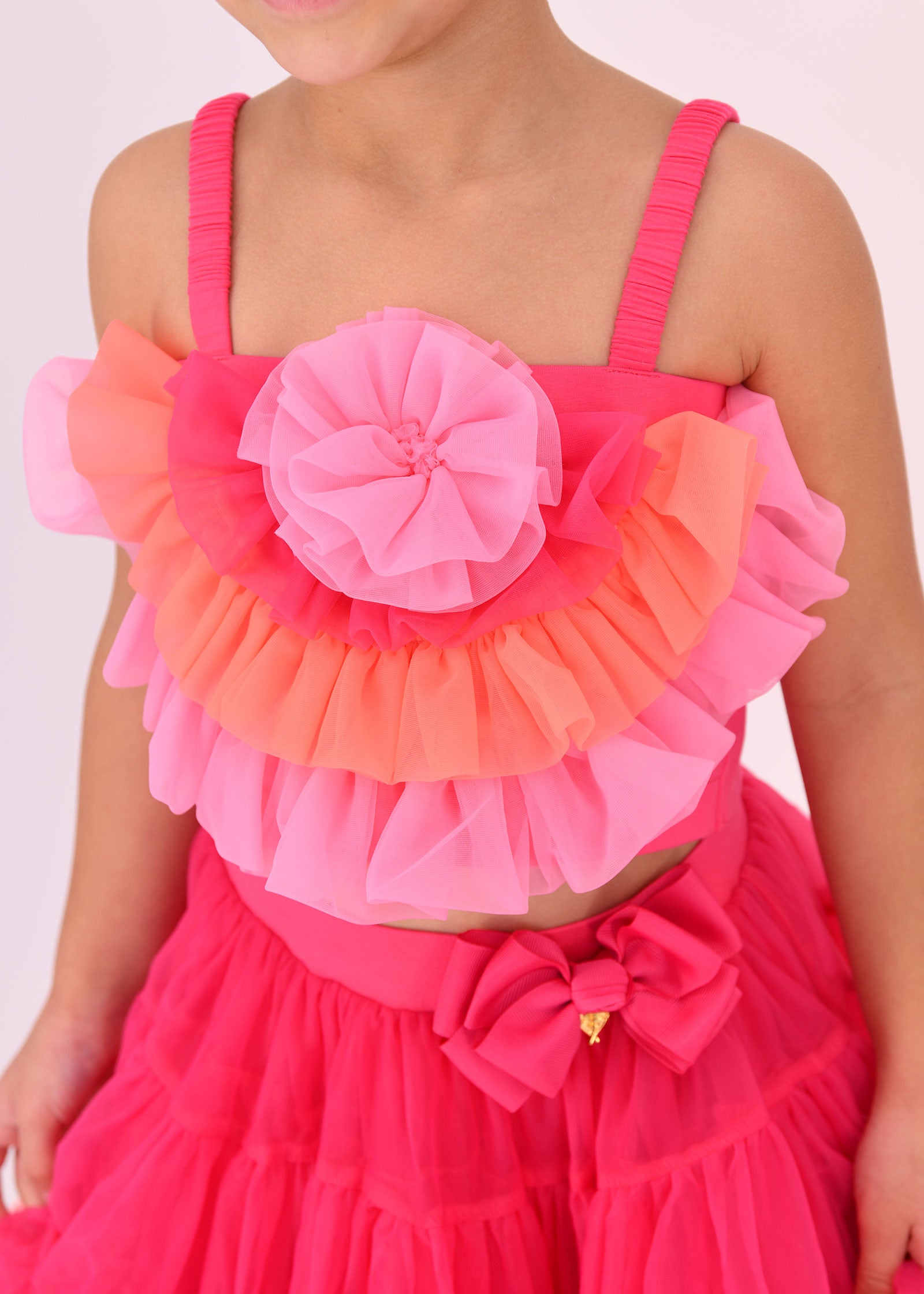 Rosetta Blooming Marvellous Tulle Top Fuchsia