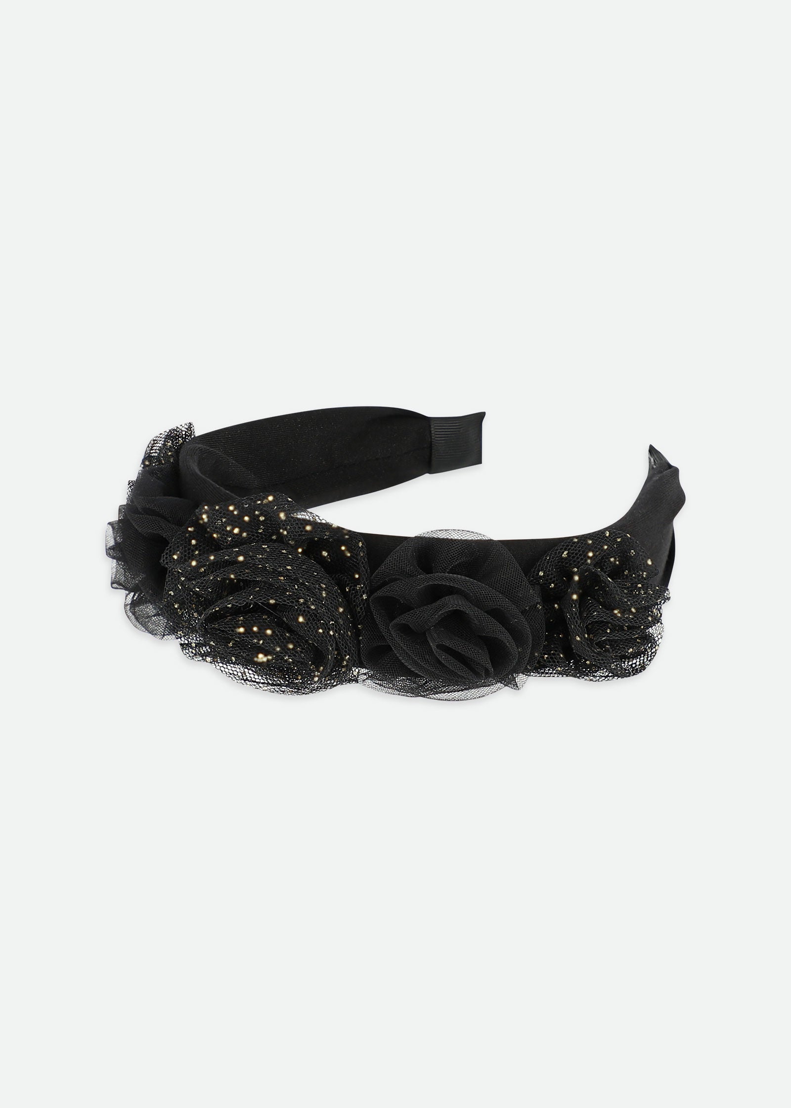 Rosie Tulle Aliceband Black Sparkle