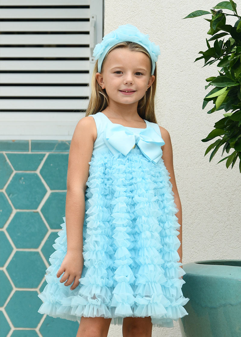 Rosie Tulle Aliceband Aqua