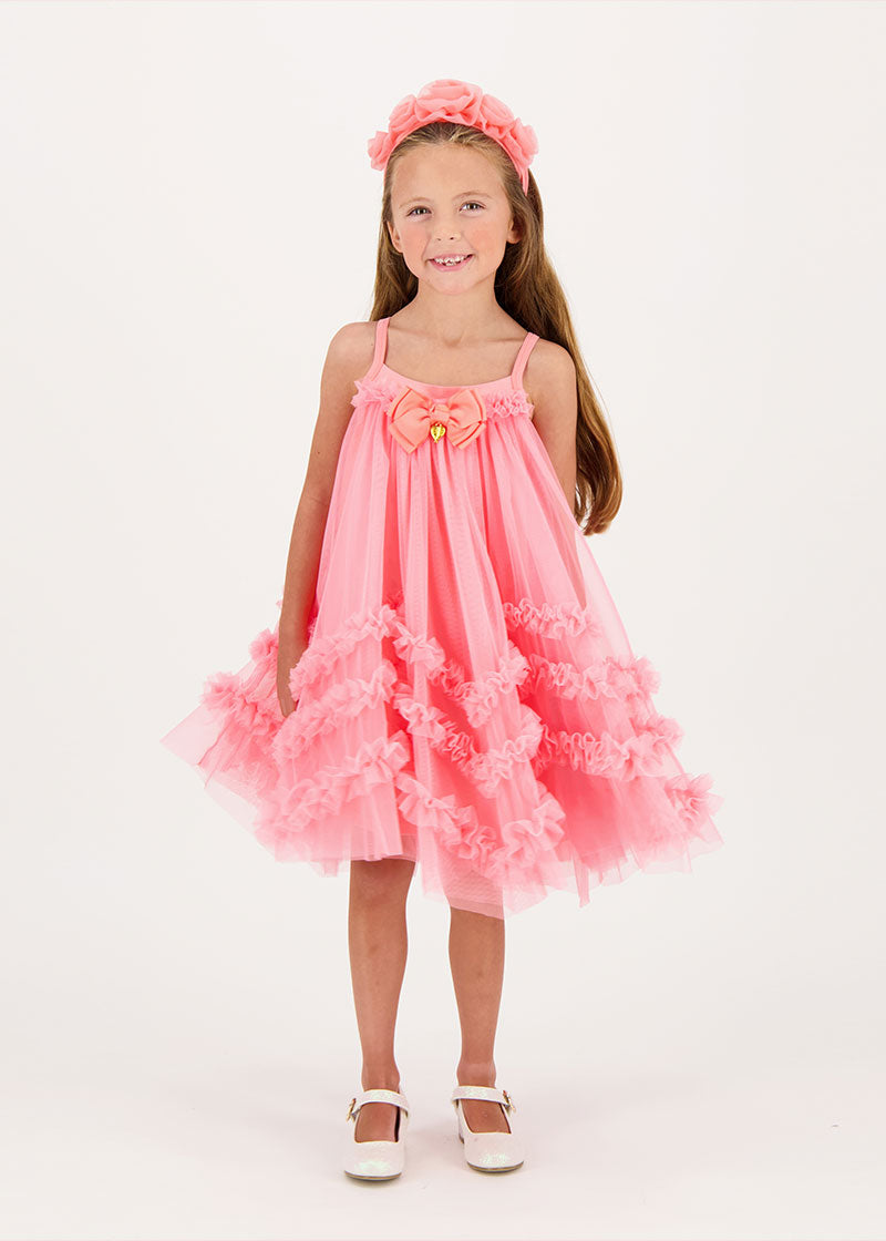 Rosie Tulle Aliceband Coral