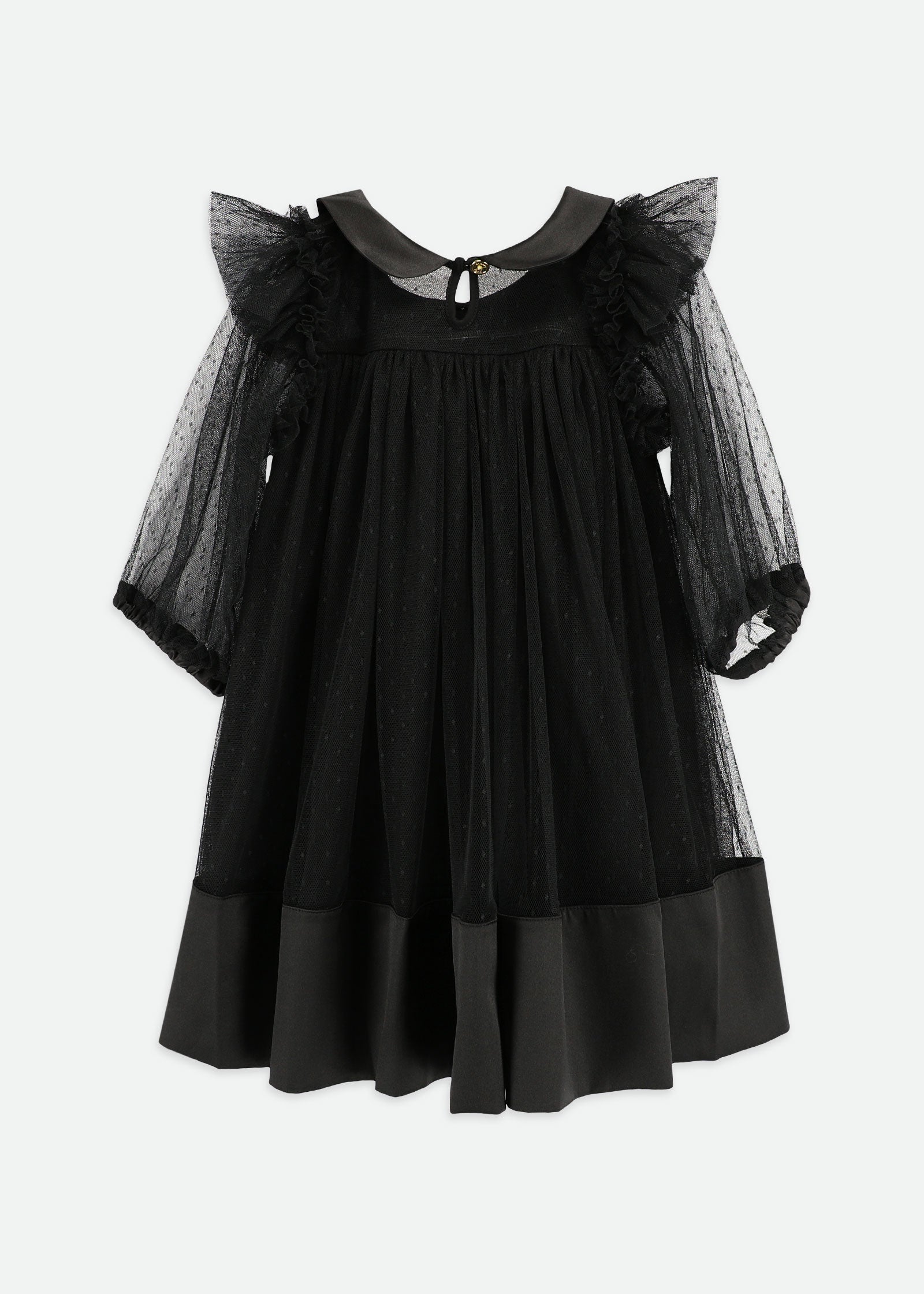 Roz Spotted Tulle Dress Black