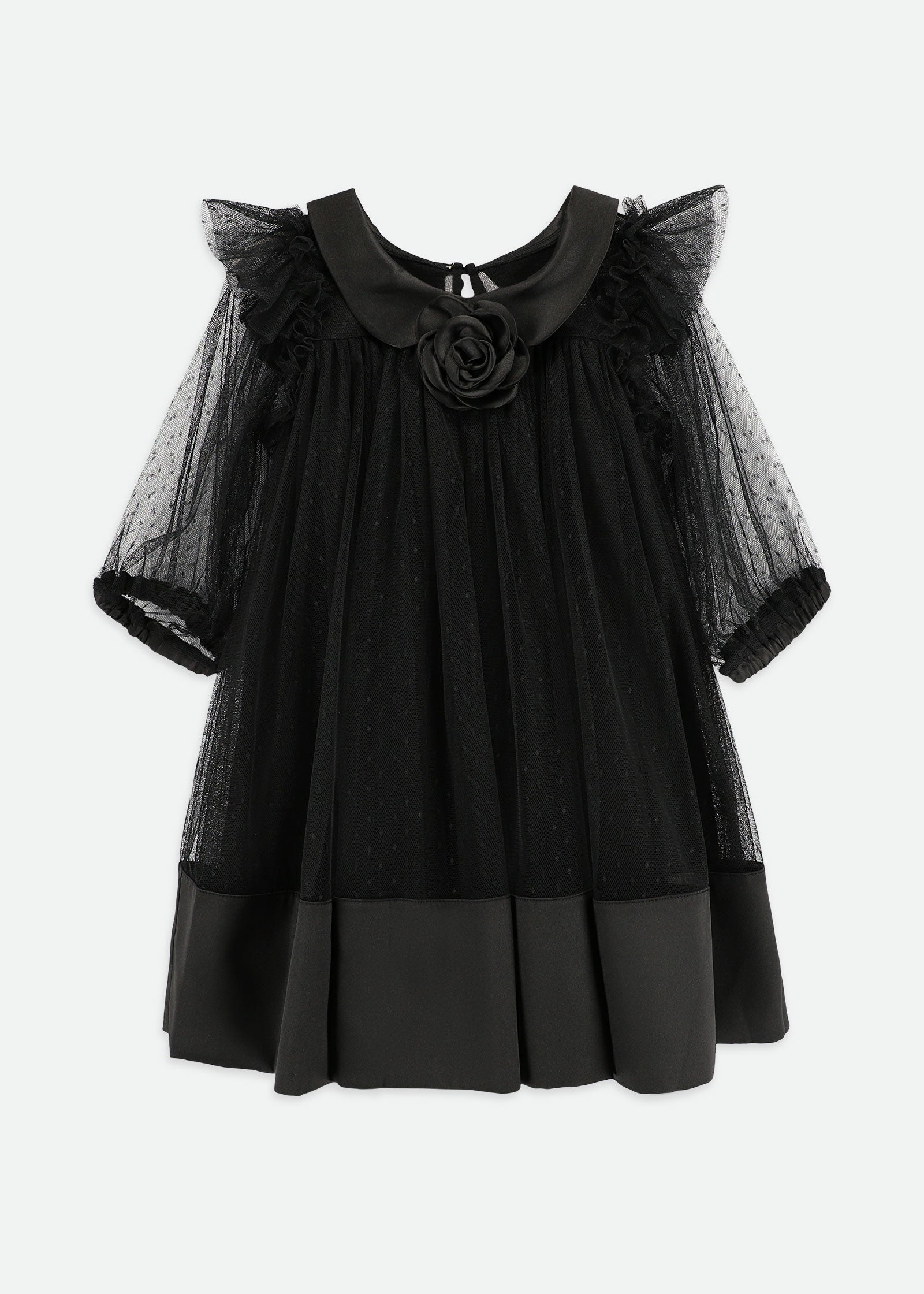 Roz Spotted Tulle Dress Black