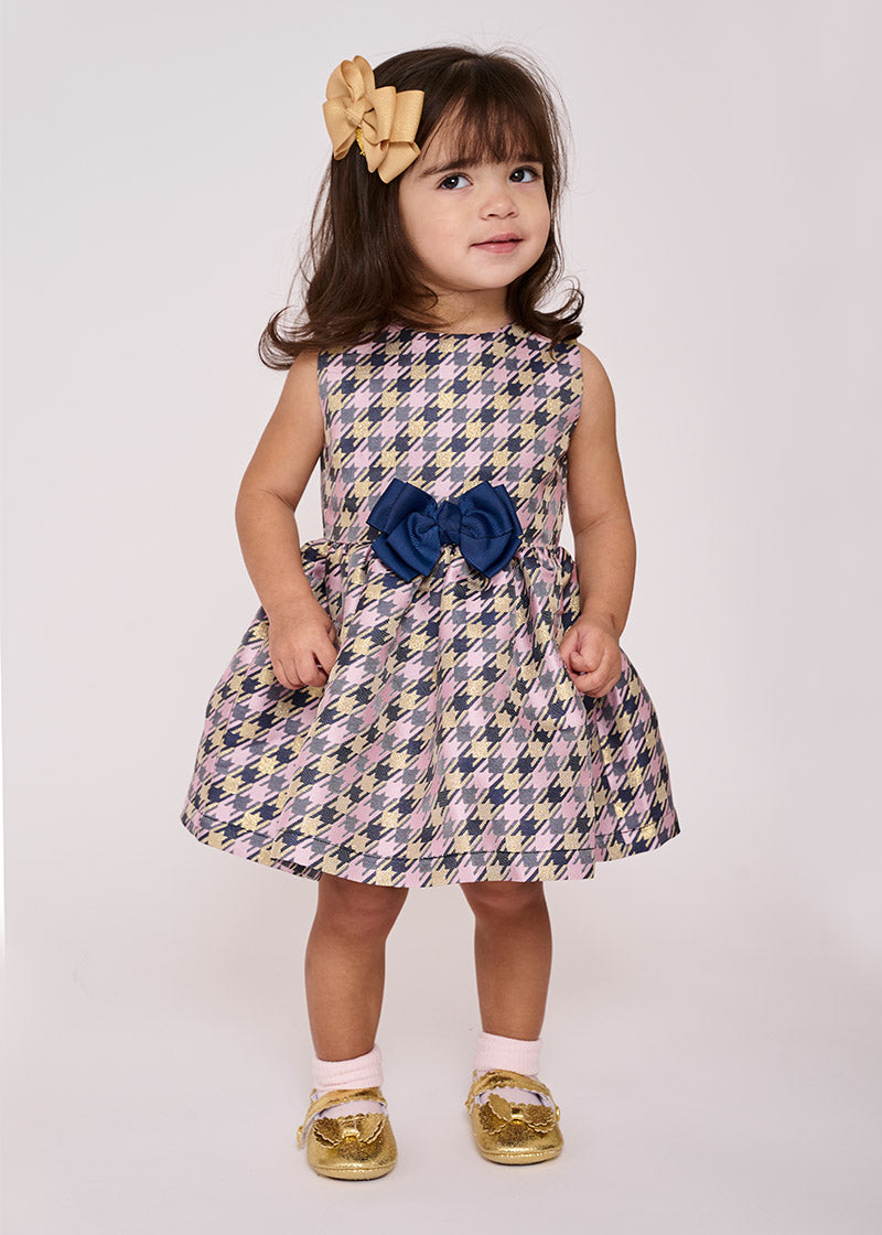 Ruby Houndstooth Baby Dress Lilac