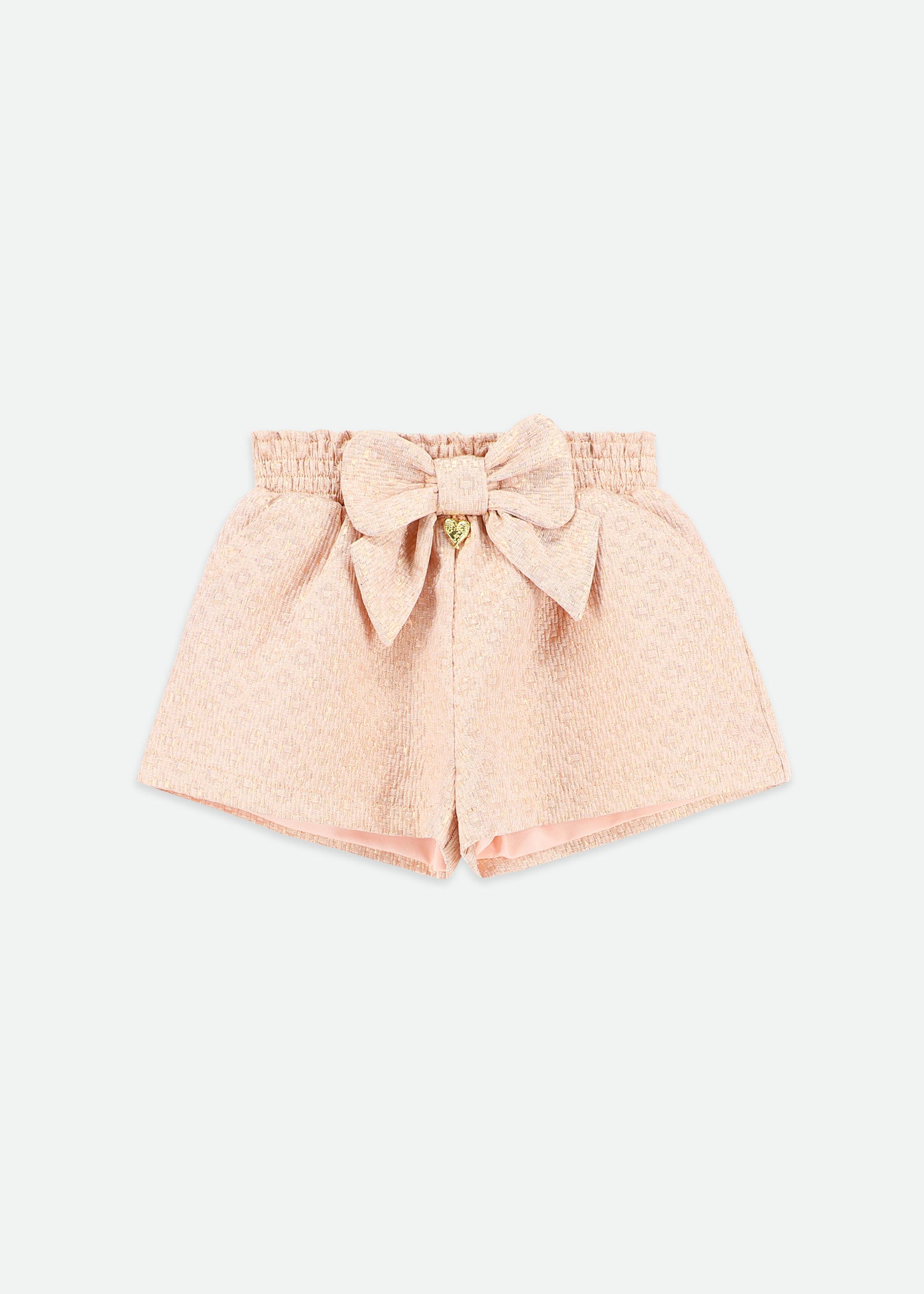 Ruthie Bow Jacquard Shorts Rose Gold