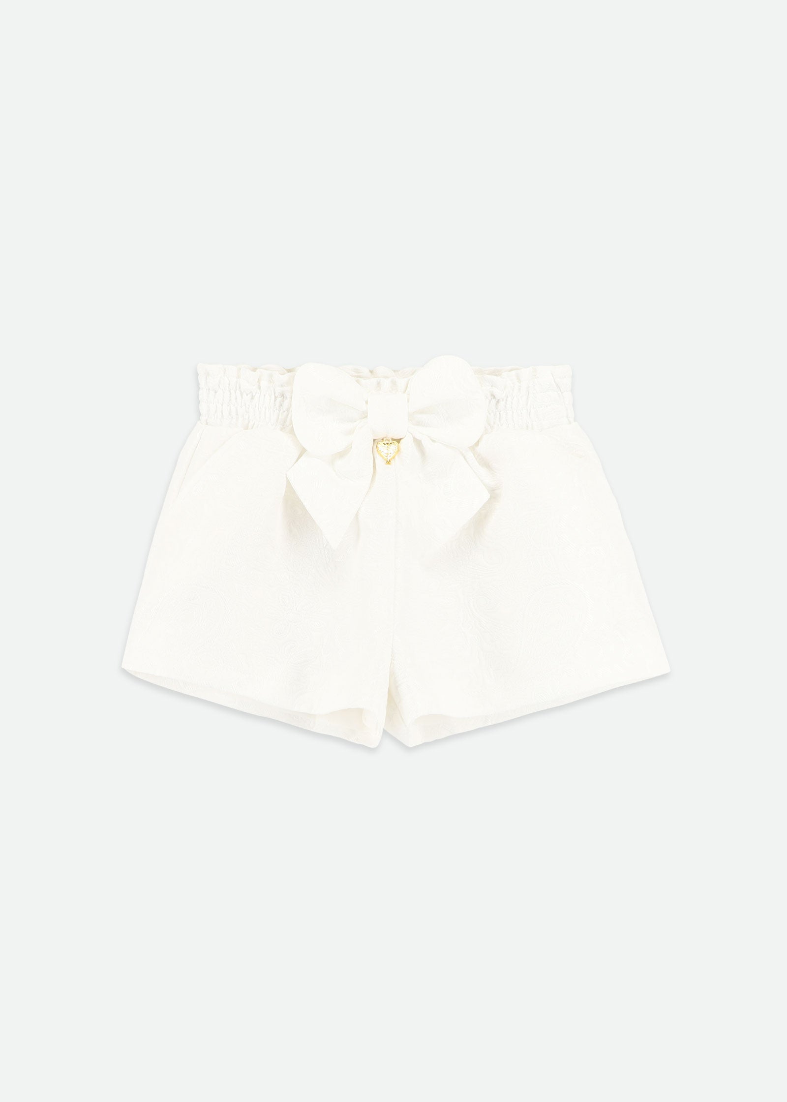 Ruthie Bow Jacquard Shorts Snowdrop