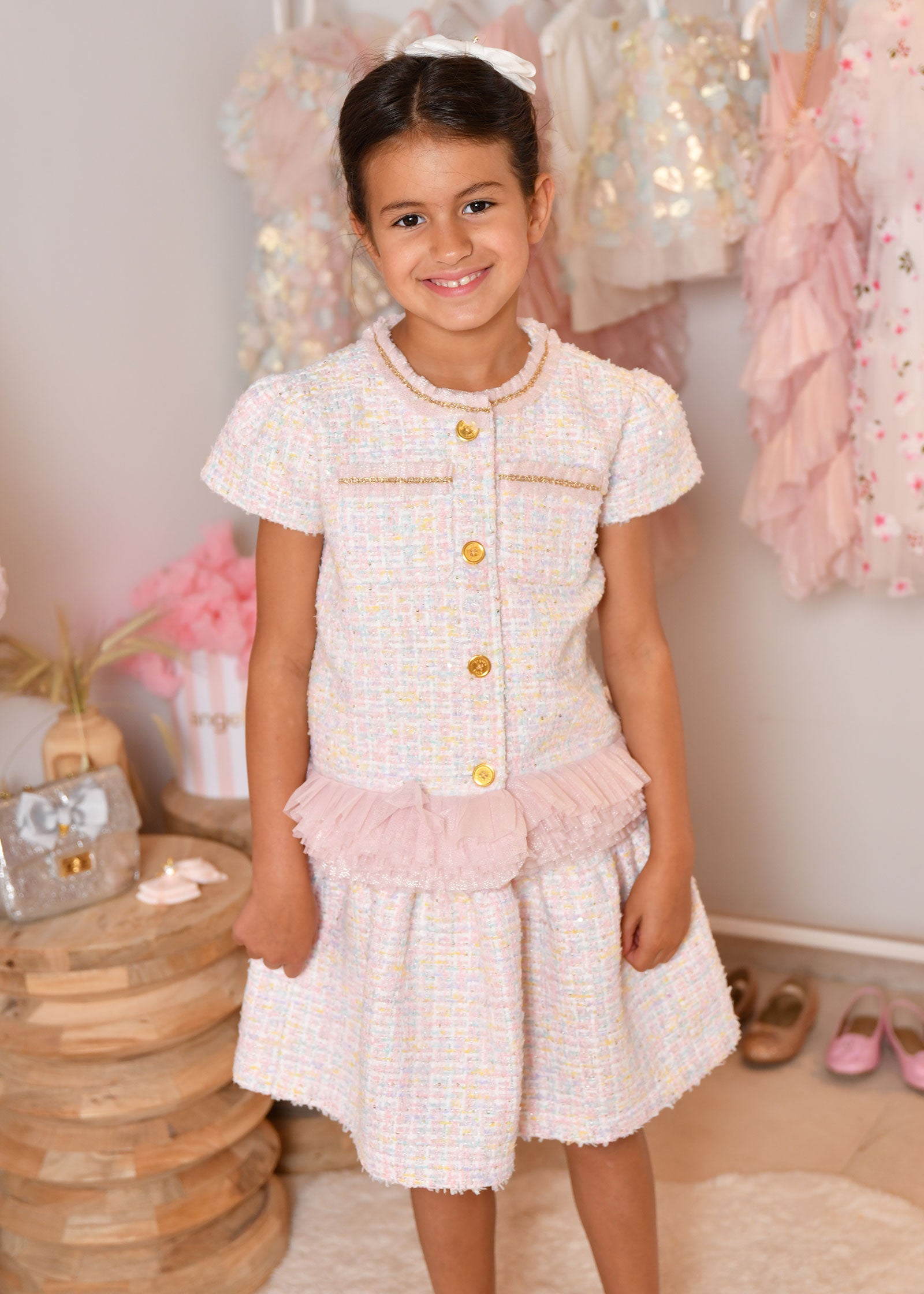 Arden Tweed Jacket Pink Mix