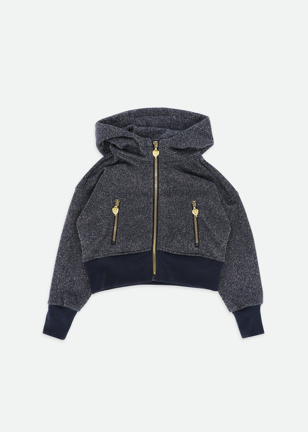 Samira Glitter Sweat Hoodie Navy