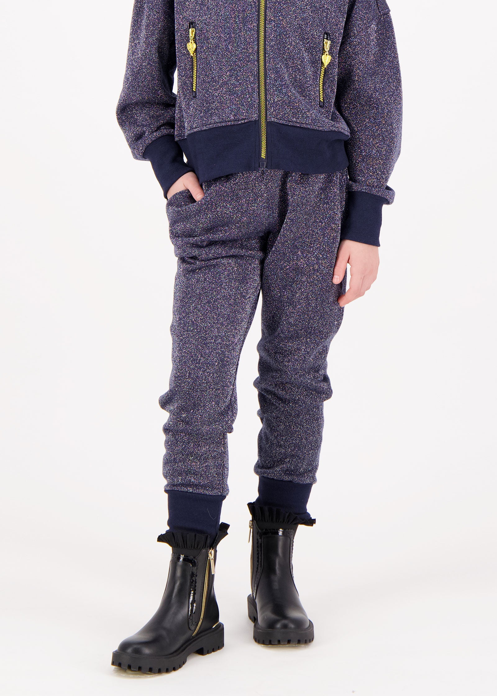 Samira Glitter Sweat Jogger Navy