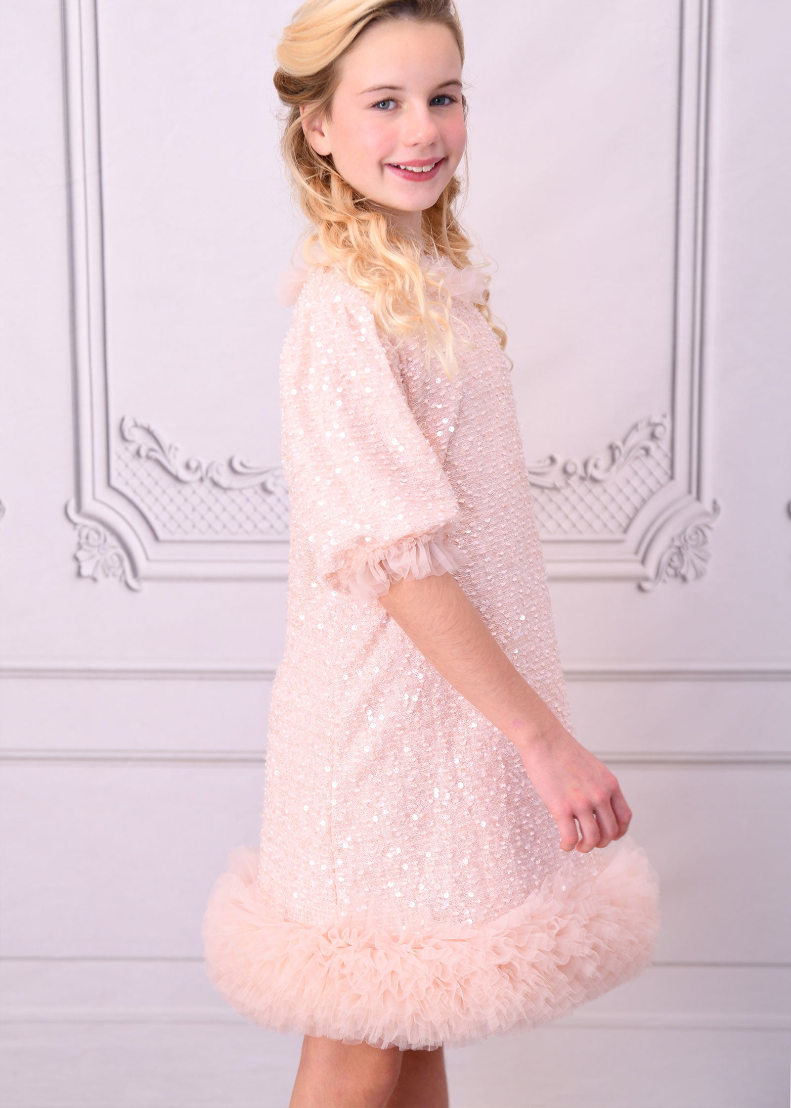 Sasha Sequin Dress Blush Pink