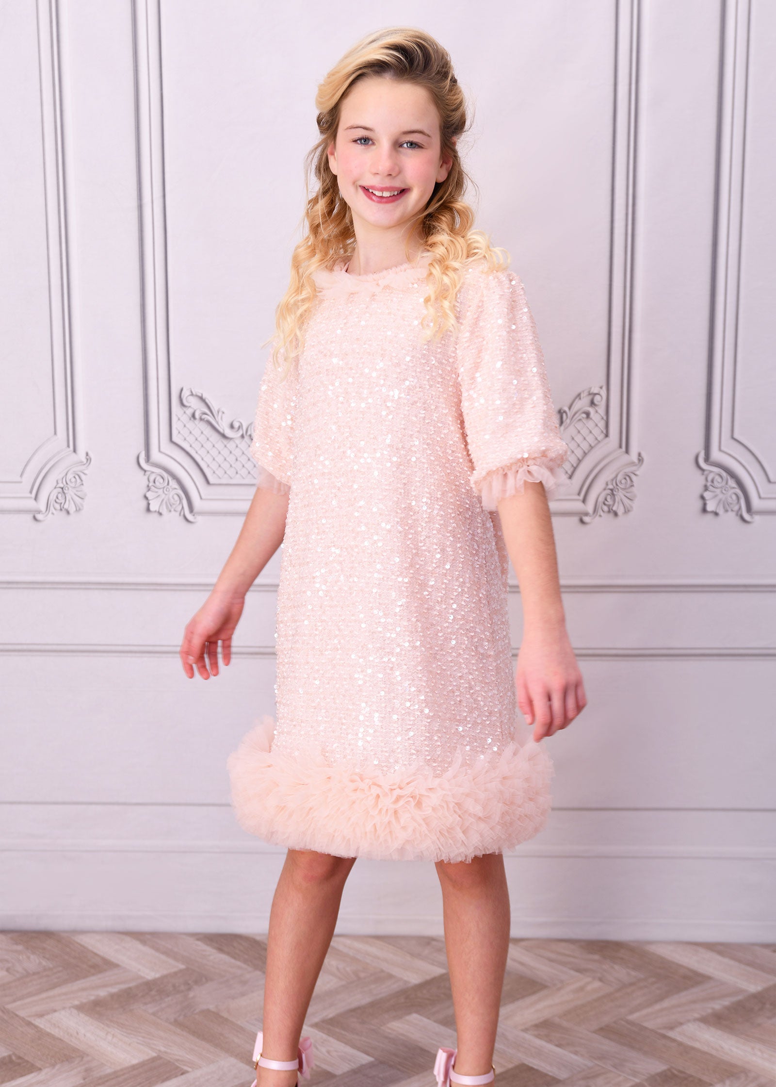 Sasha Sequin Dress Blush Pink