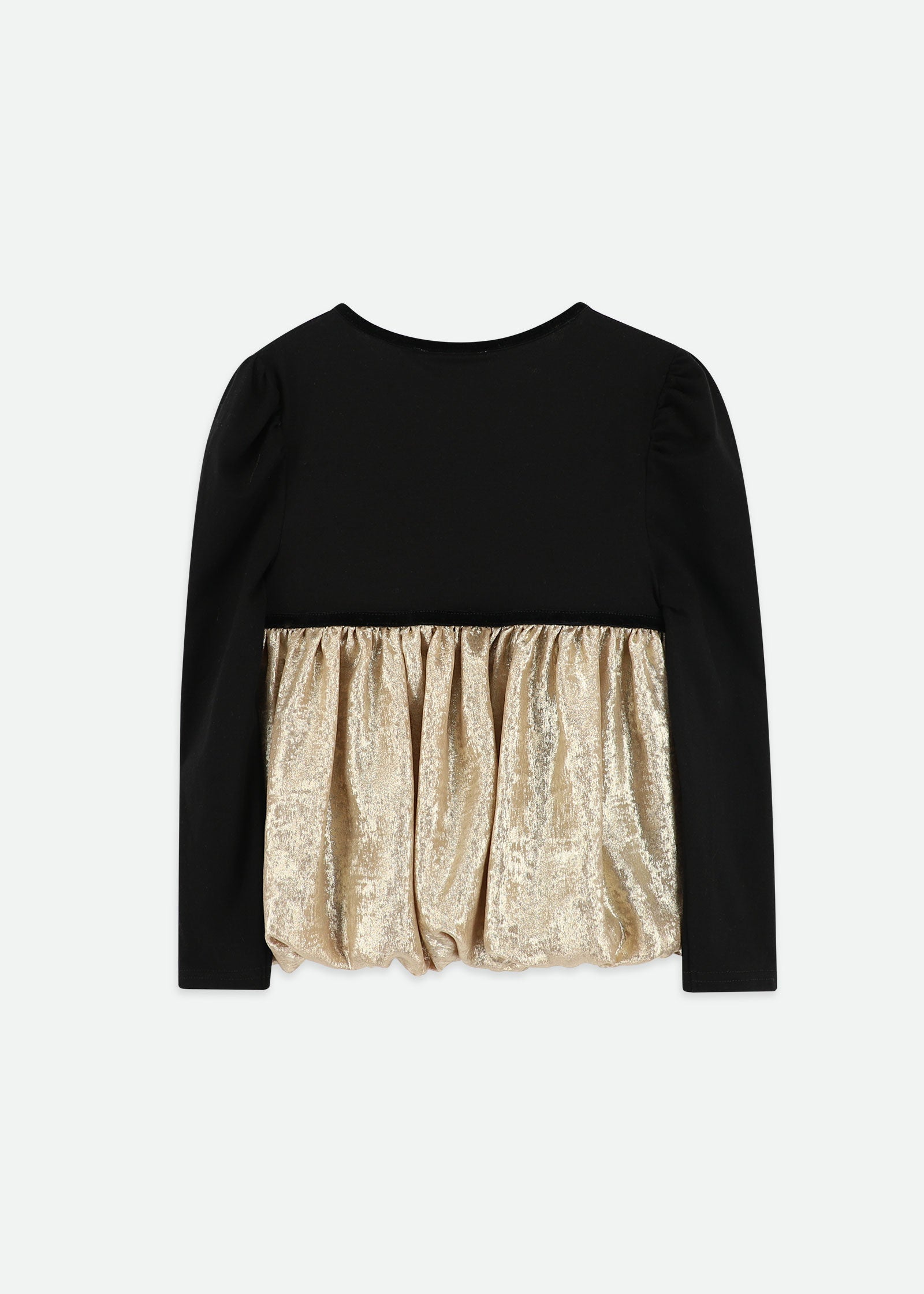 Saskia Metallic Ballon Top Black/Gold