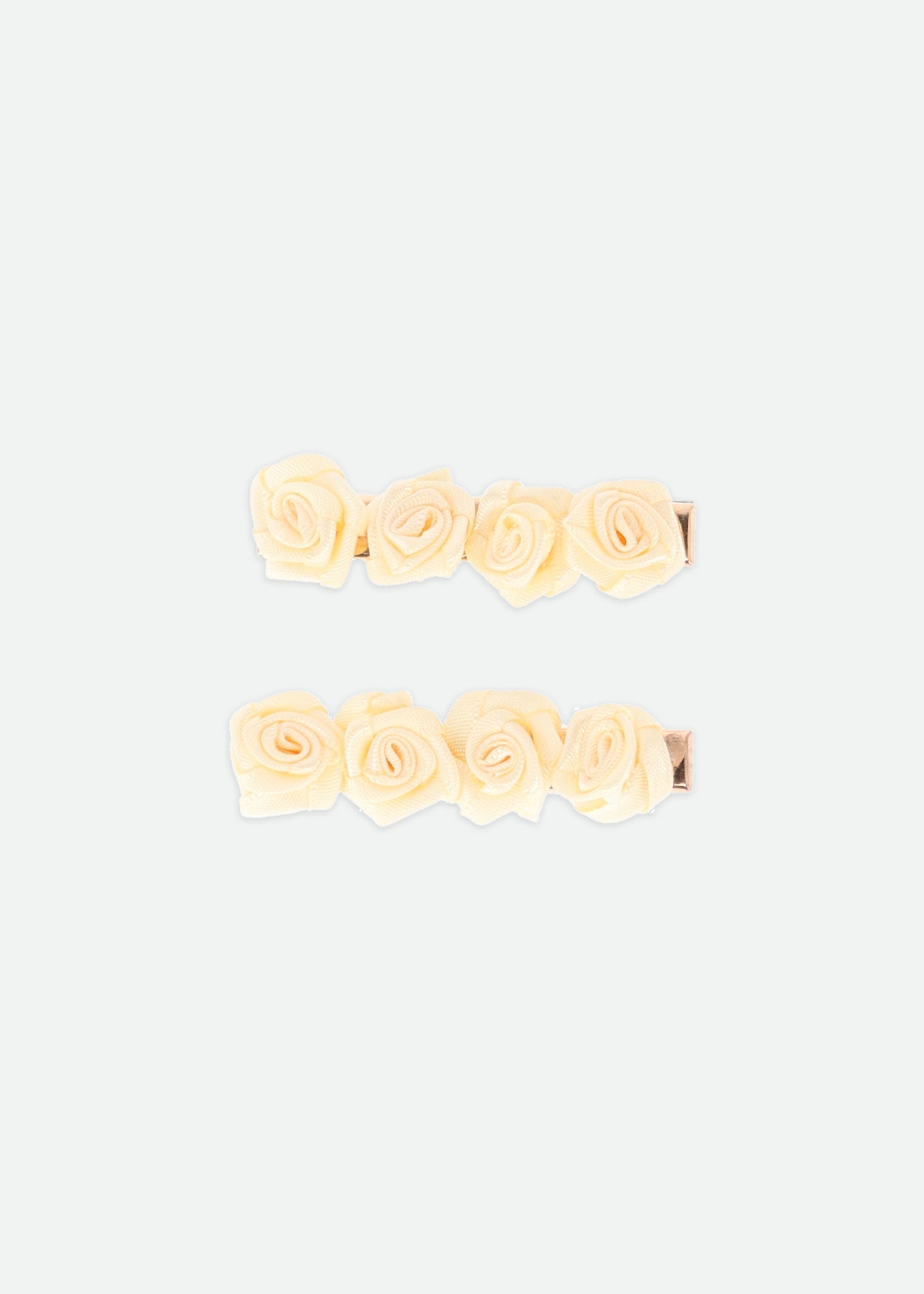 Satin Roses Hair Clip Vanilla