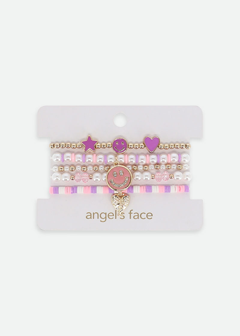 Smile Bracelet Set Lilac