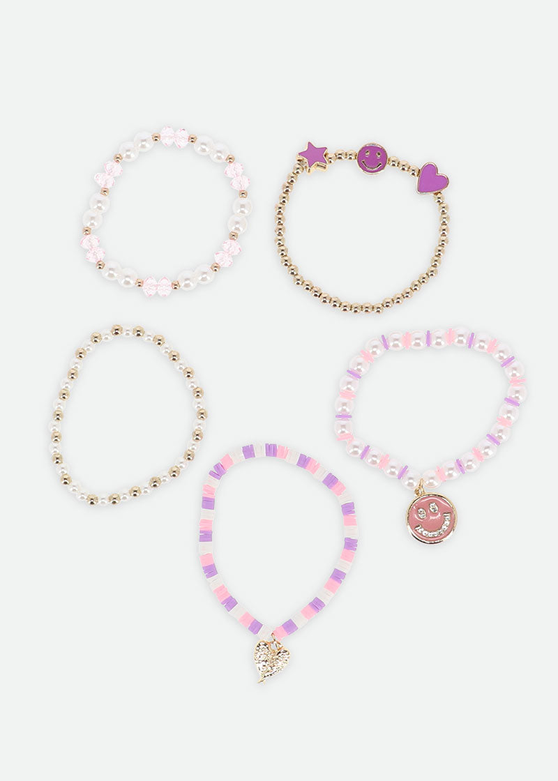 Smile Bracelet Set Lilac