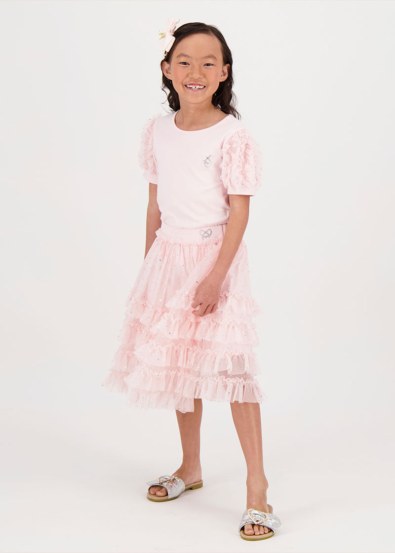 St Kit Sparkle Skirt Pale Pink