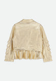 Suzi Metallic Biker Jacket Gold