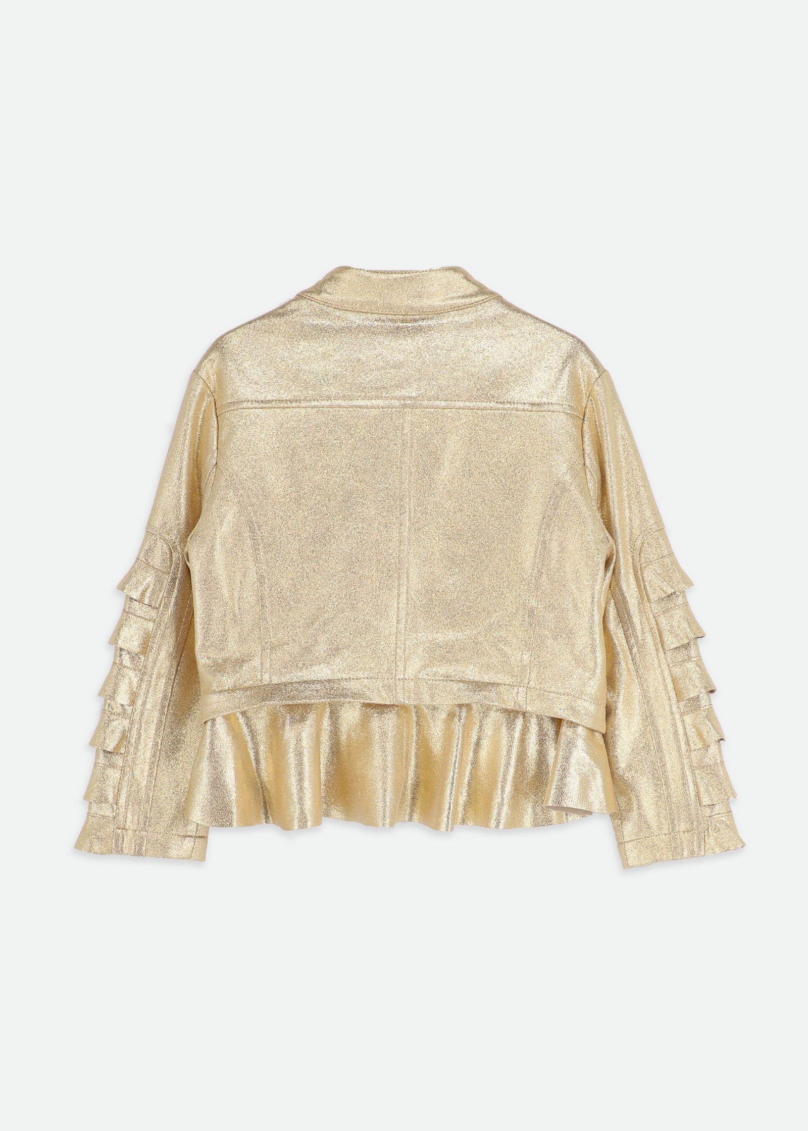 Suzi Metallic Biker Jacket Gold