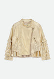 Suzi Metallic Biker Jacket Gold