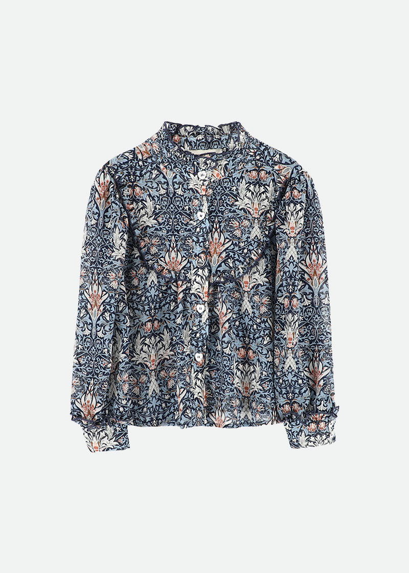 Tabatha Printed Blouse Navy