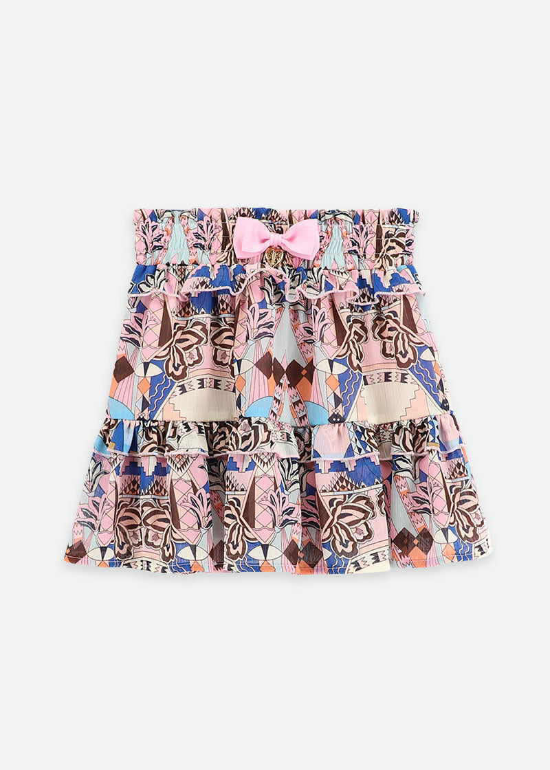 Tabatha Printed Skirt Blue Mix