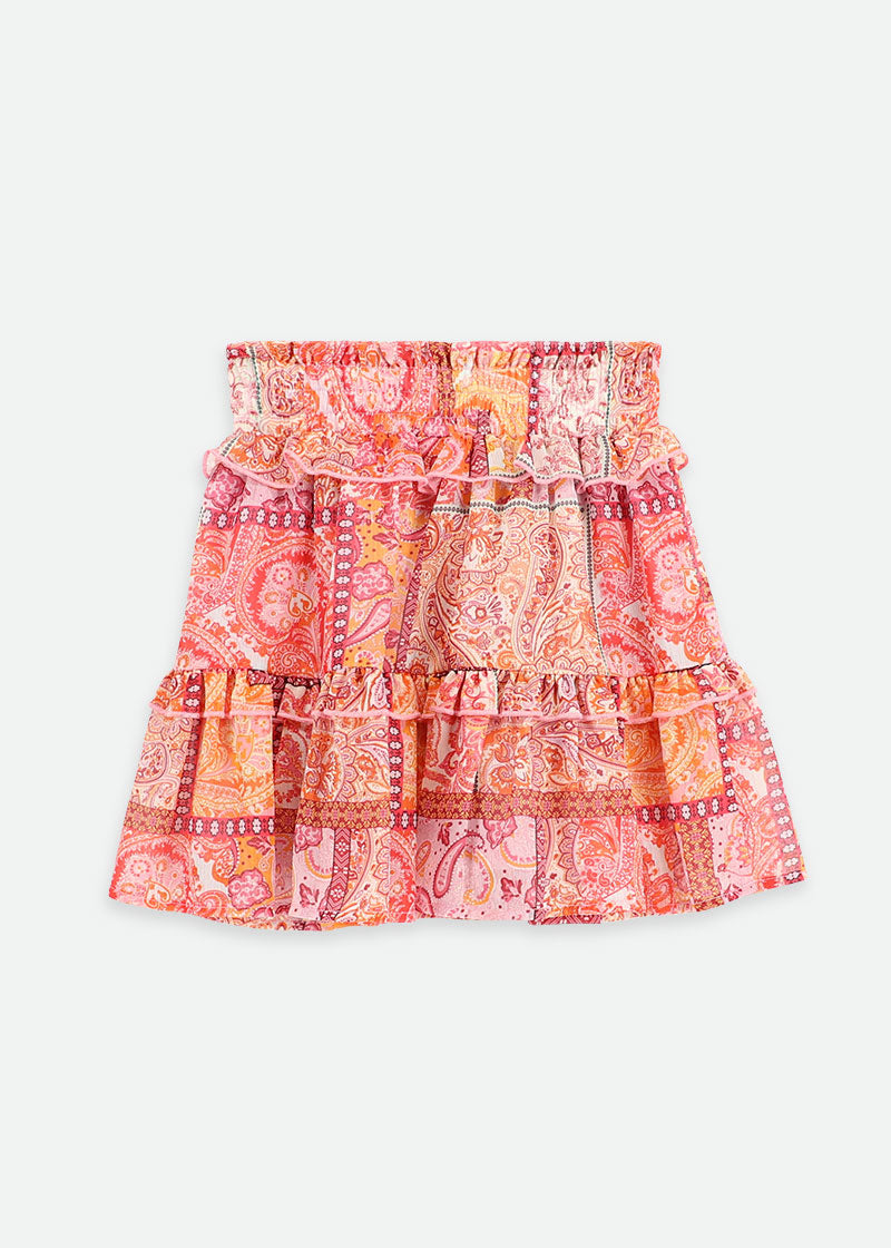 Tabatha Paisley Skirt Pink Mix