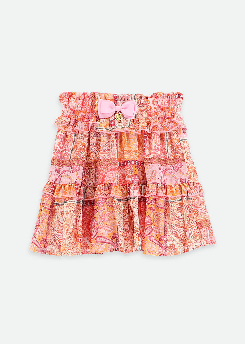 Tabatha Paisley Skirt Pink Mix