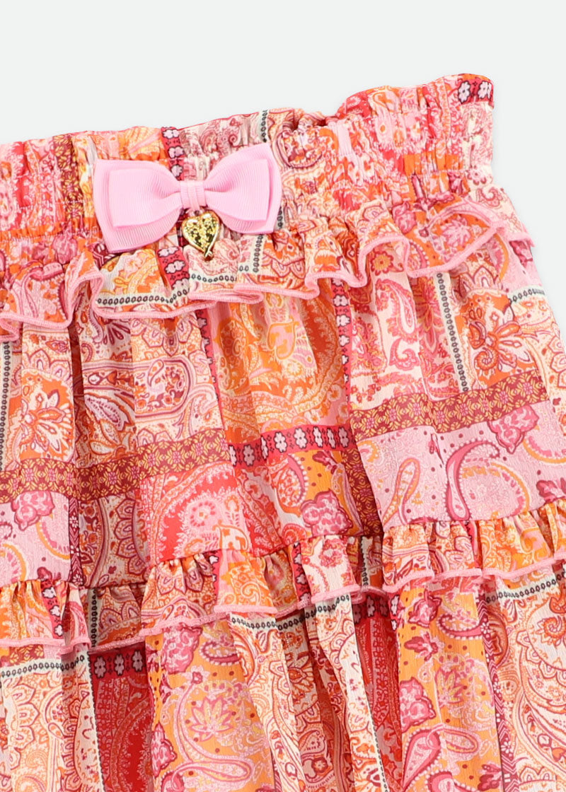 Tabatha Paisley Skirt Pink Mix