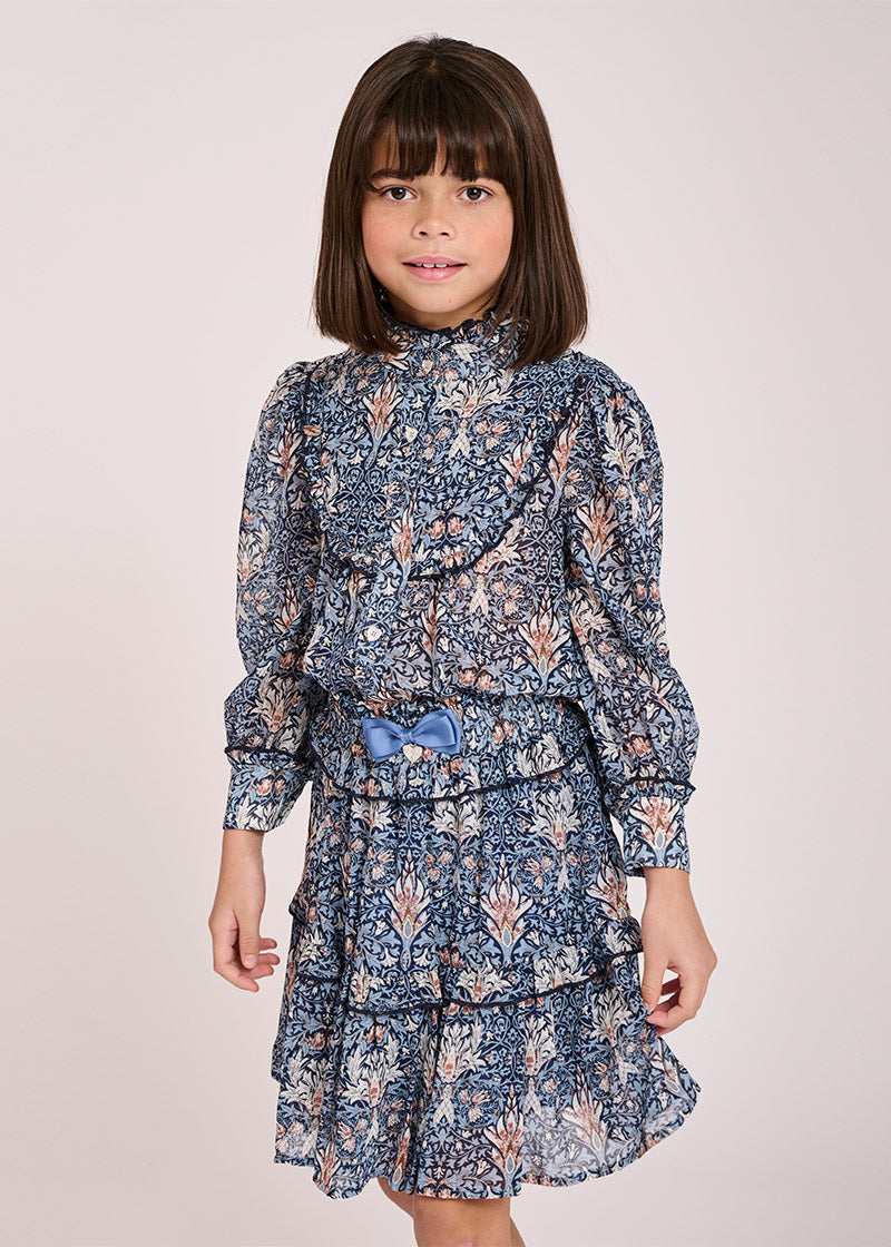 Tabatha Printed Blouse Navy