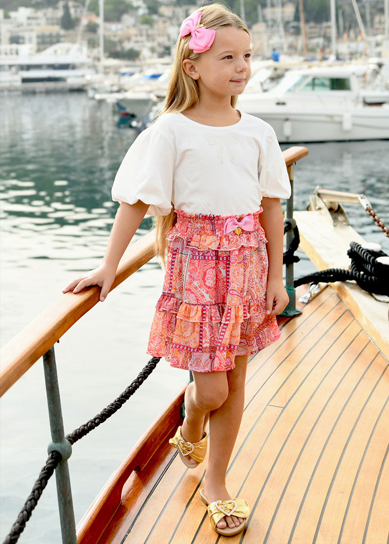 Tabatha Paisley Skirt Pink Mix