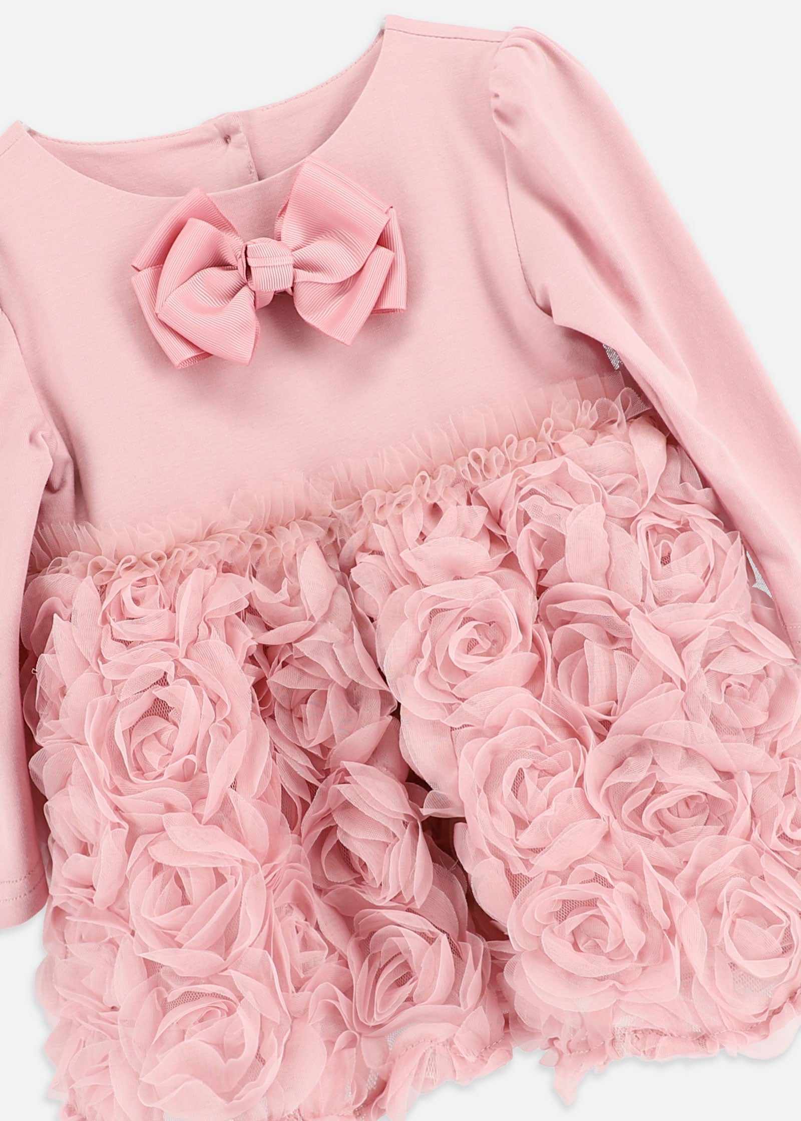 Talia Baby 3D Roses Dress Tea Rose