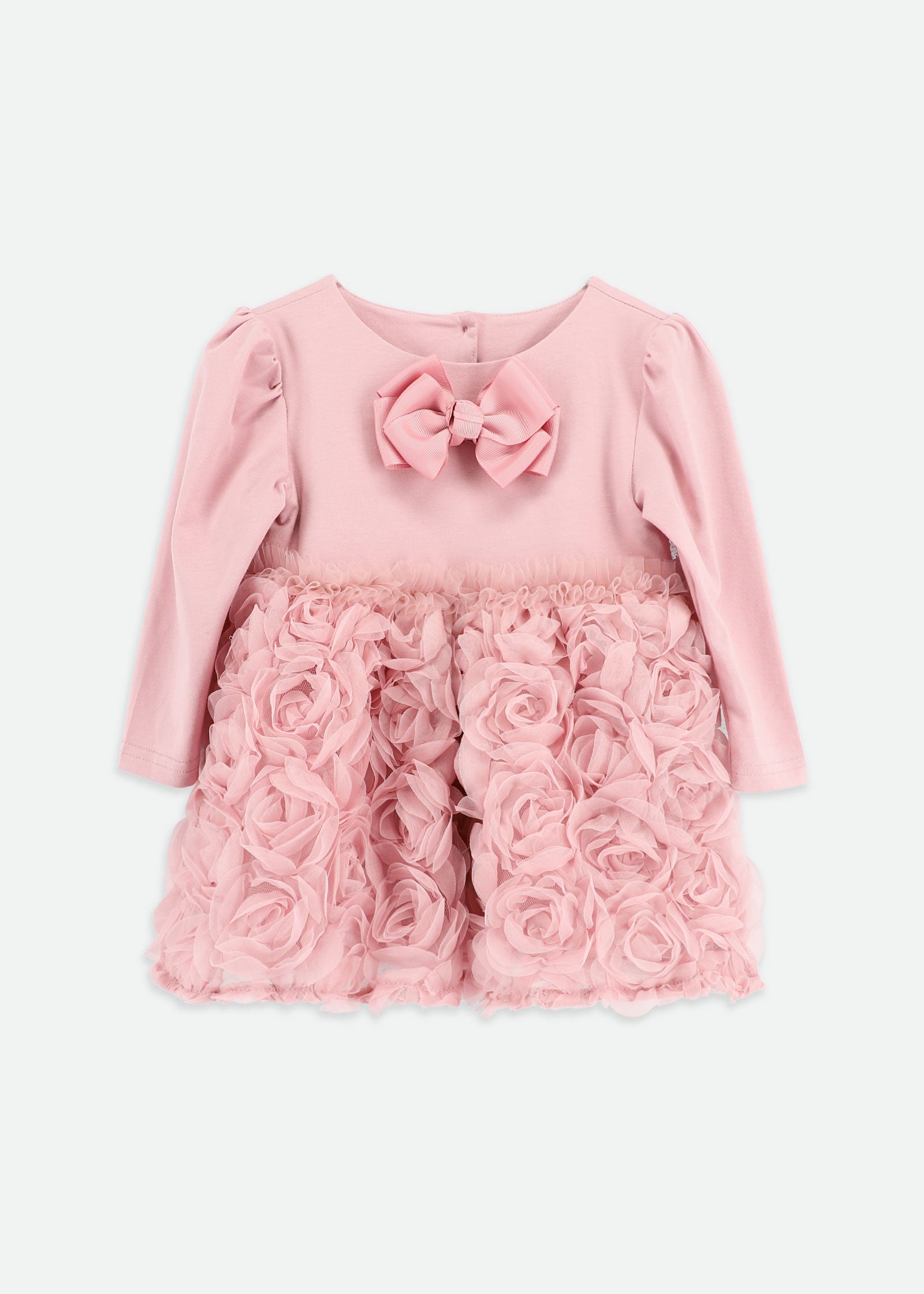 Talia Baby 3D Roses Dress Tea Rose