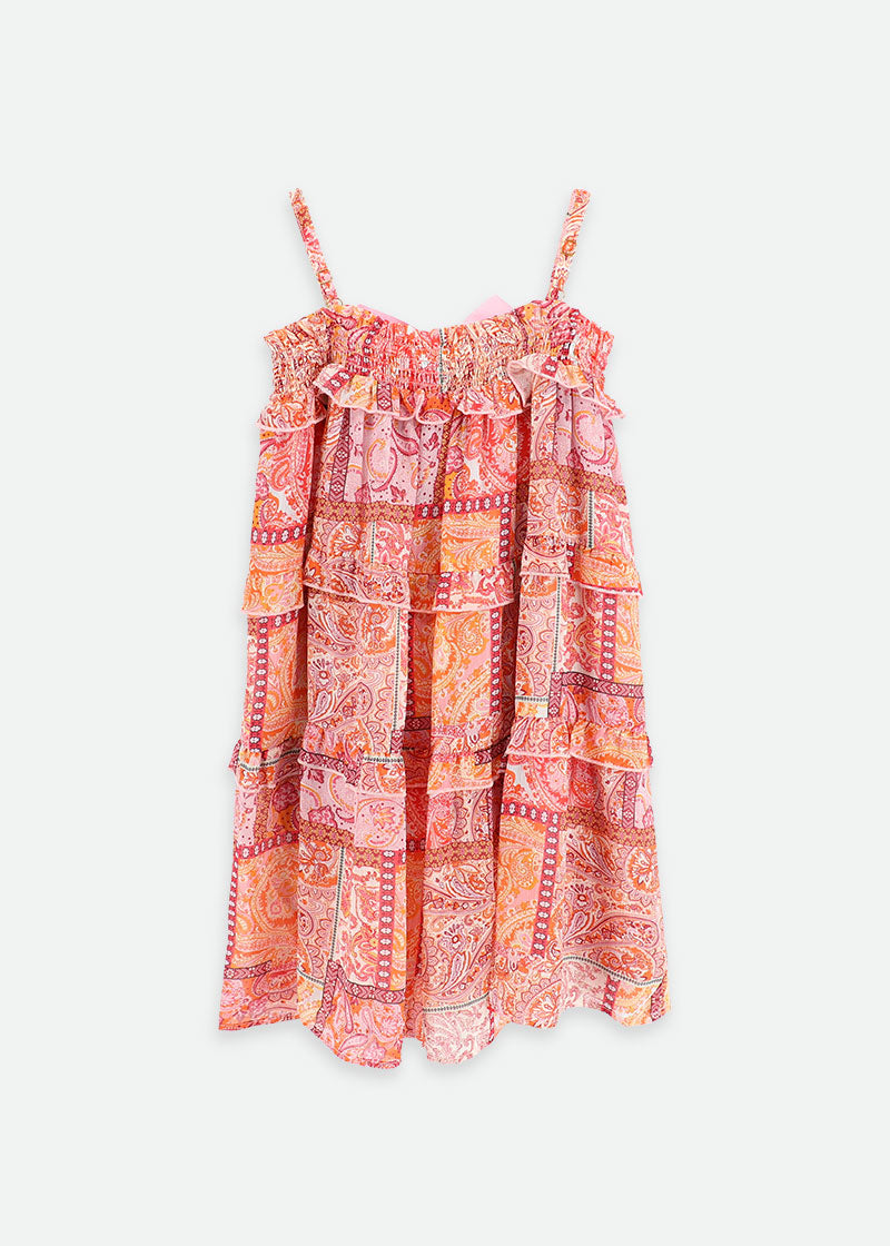 Tanisha Paisley Dress Pink Mix