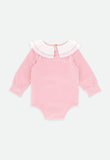 Tara Pleated Collar Babygrow Tea Rose